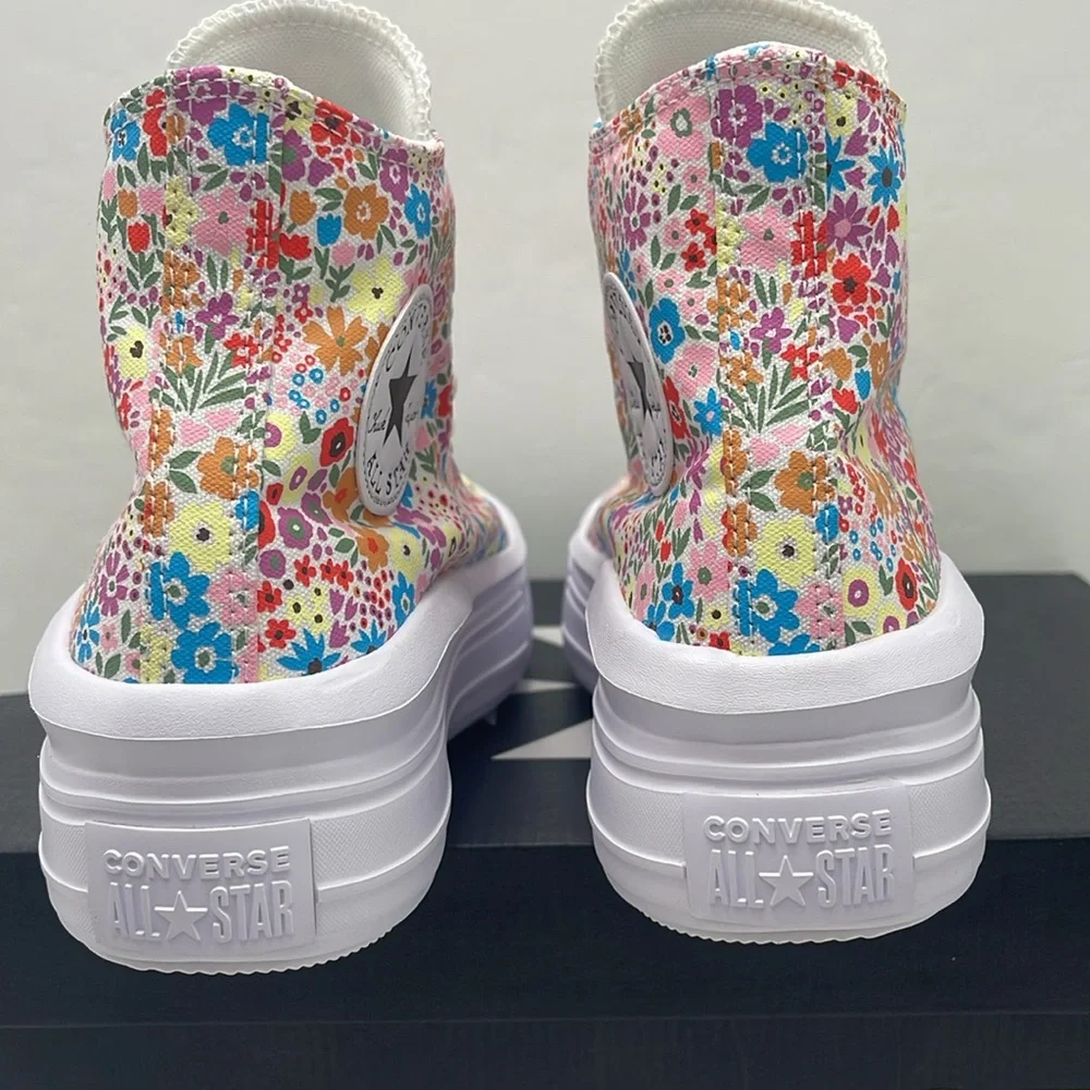 Converse WMNS Platform Sneakers A14968C CTAS MOVE HI WHITE/CACTUS BUD